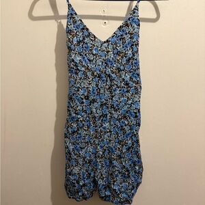 💛Topshop Blue and Black Floral Dress